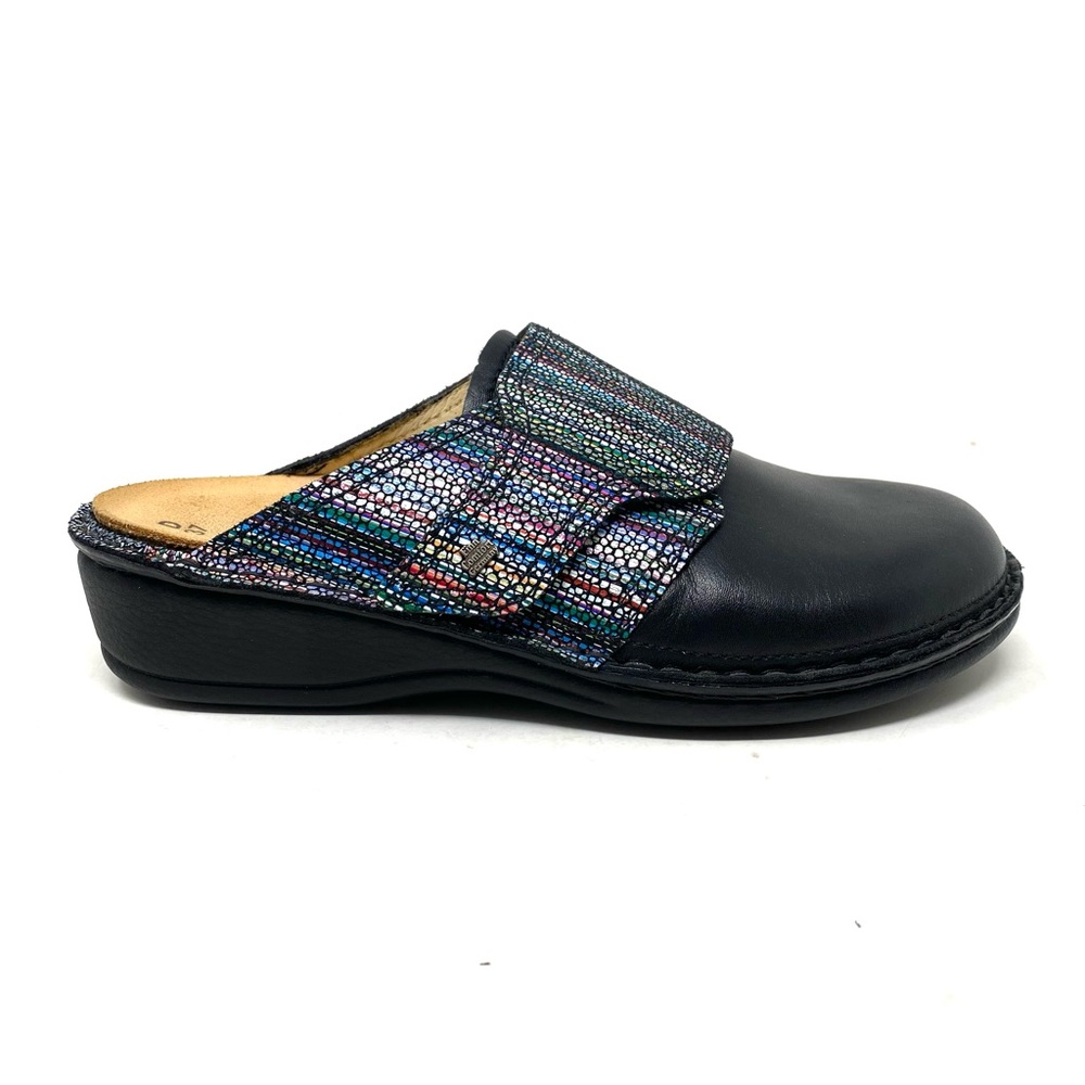 Finn Comfort Aussee Soft Clogs Black Multi Leather Size 37 | New in Box